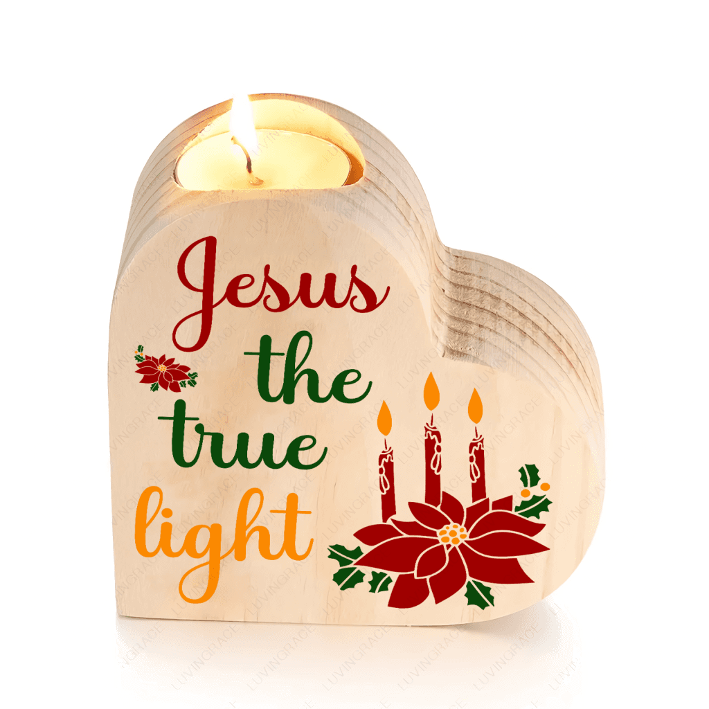 Poinsettia Floral Candles Christian The True Light Candle Holder