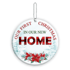 Poinsettia Snow Our First Christmas In Our New Home Personalized Ornament