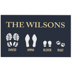 Premium Custom Footprint Family & Pet Name Doormat