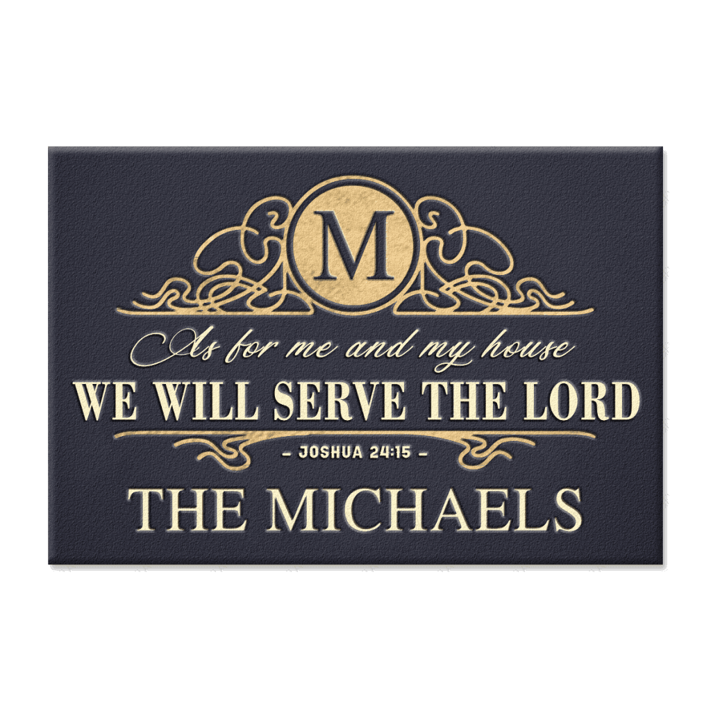 Premium Monogram Graceful Elegant Serve The Lord Personalized Doormat