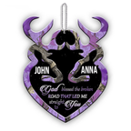 Purple Camo Personalized Buck And Doe God Blessed Ornament