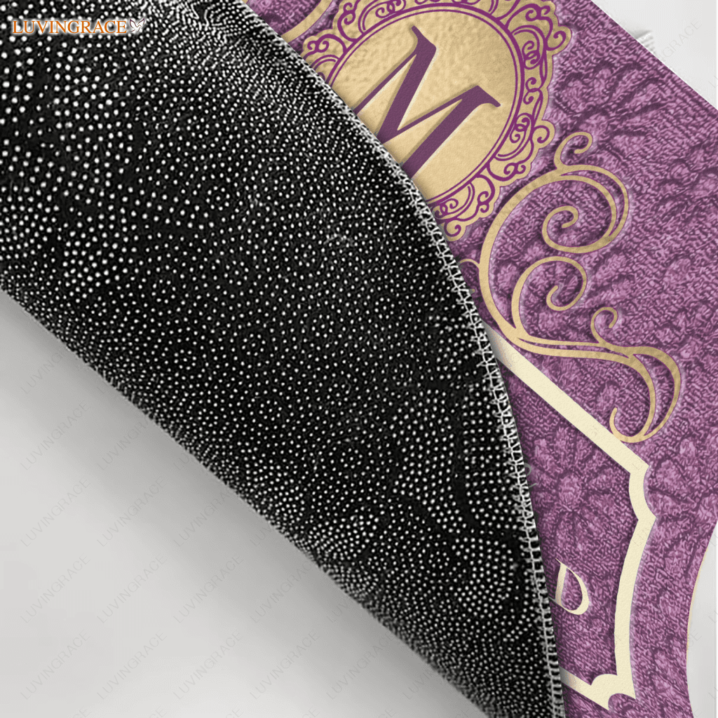 Purple Confetti Daisy Serve The Lord Personalized Doormat