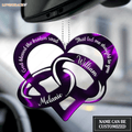 Purple Couple Rings God Blessed Personalized Ornament
