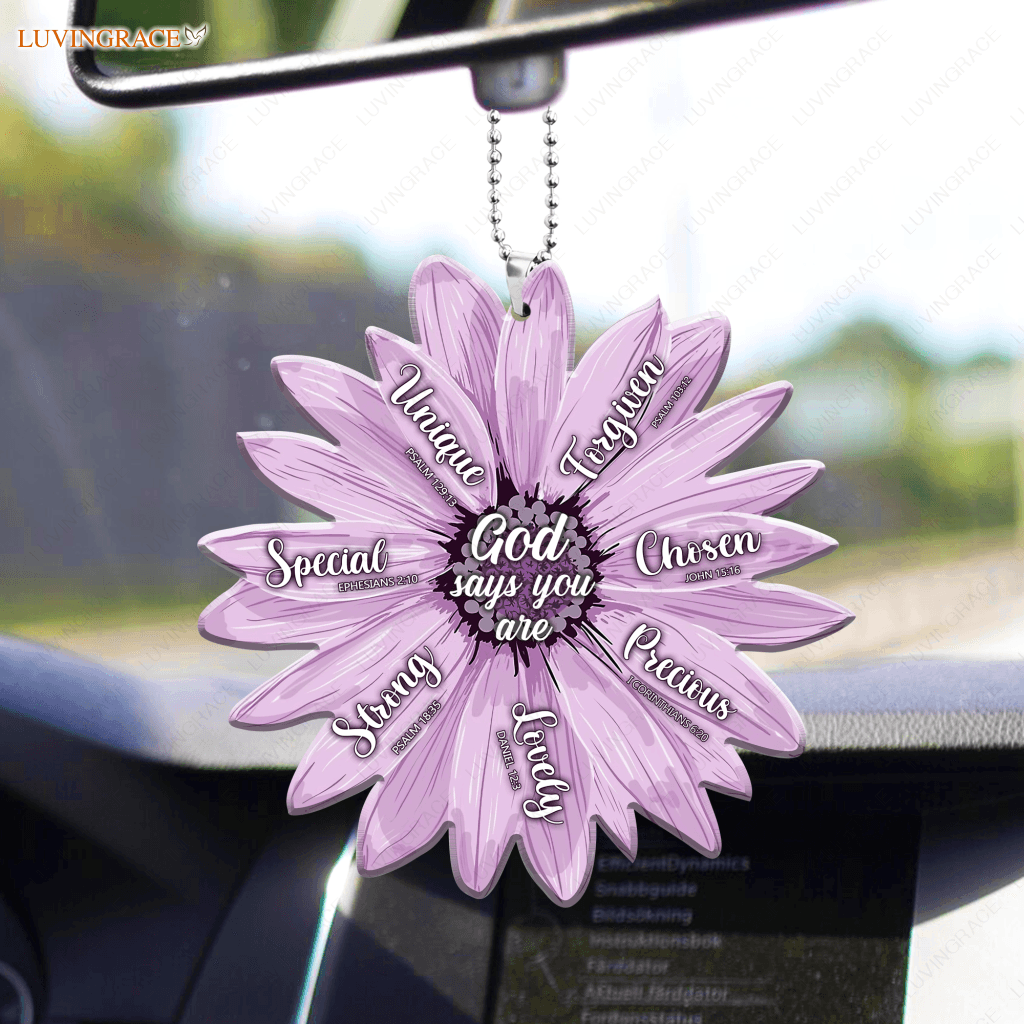 Purple Daisy God Says You Are Ornament