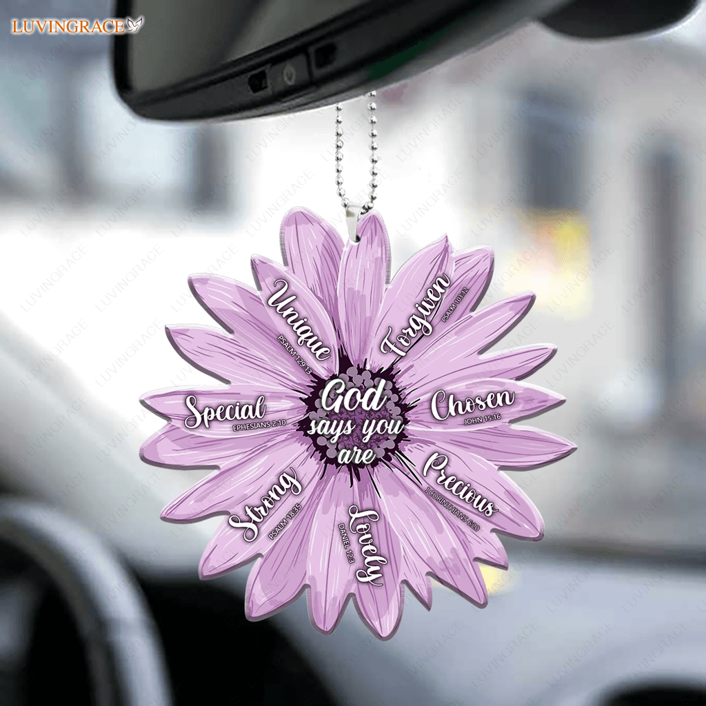 Purple Daisy God Says You Are Ornament