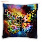 Rainbow Butterfly Cross God Says You Are Pillow