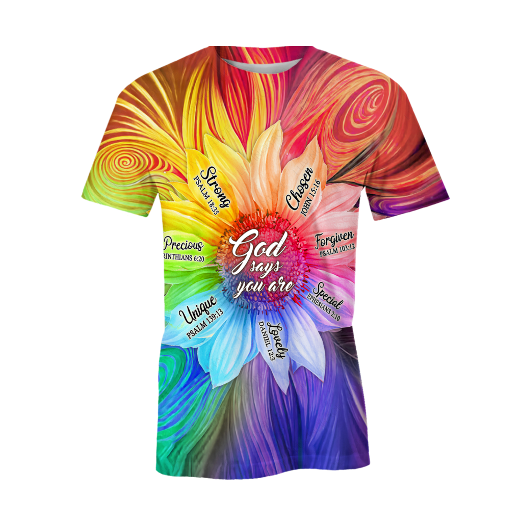 Rainbow Sunflower God Says You Are Hoodie