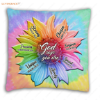 Rainbow Sunflower God Says You Are Pillow