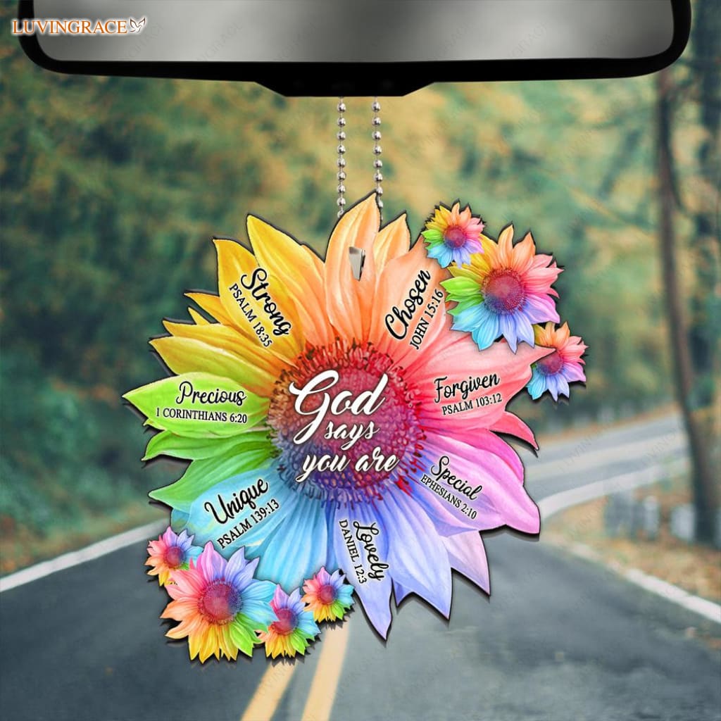 Rainbow Sunflowers God Says Ornament