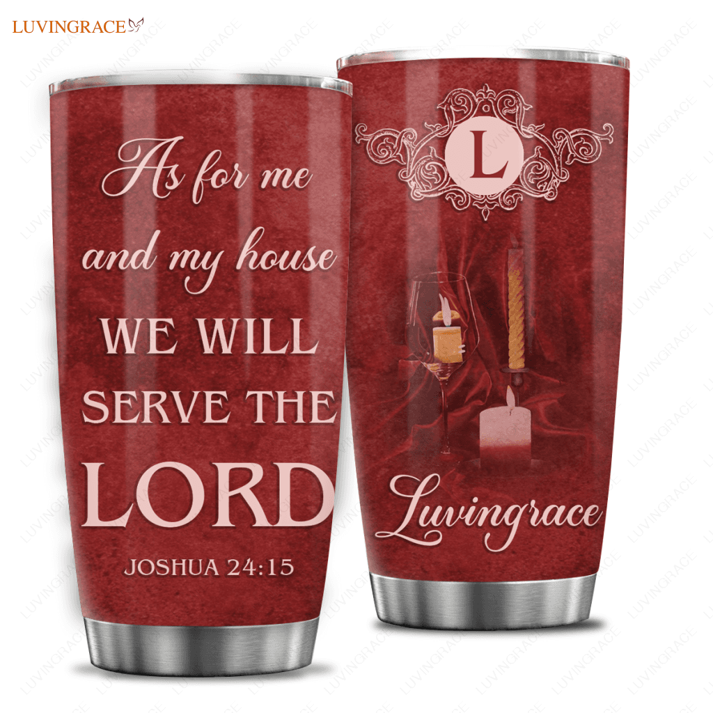 Red Candles Pray As For Me And My House Personalized Tumbler