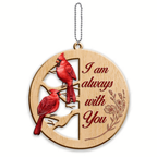 Red Cardinal On Branch I Am Always With You Wood Engraved Ornaments