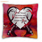 Red Hologram Deer Couple God Blessed Personalized Pillow