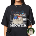 Retro Meowica Cat - Personalized Custom Unisex T-Shirt