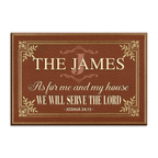 Retro Serve The Lord Personalized Doormat