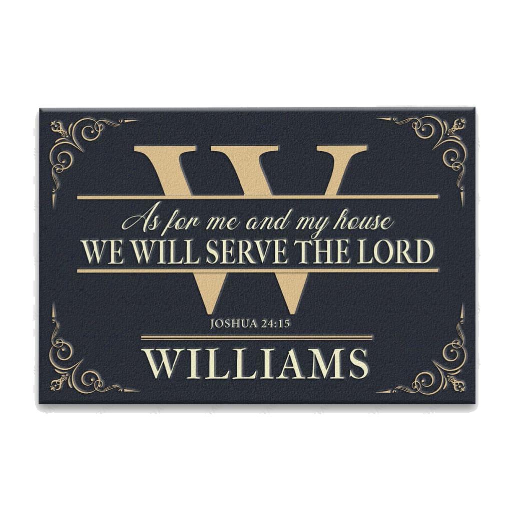Retro Typography Monogram Custom Doormat
