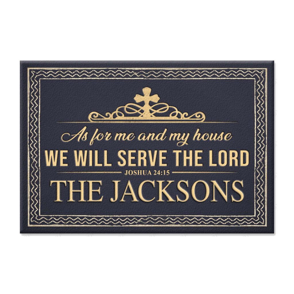 Ripple Border Serve The Lord Personalized Doormat