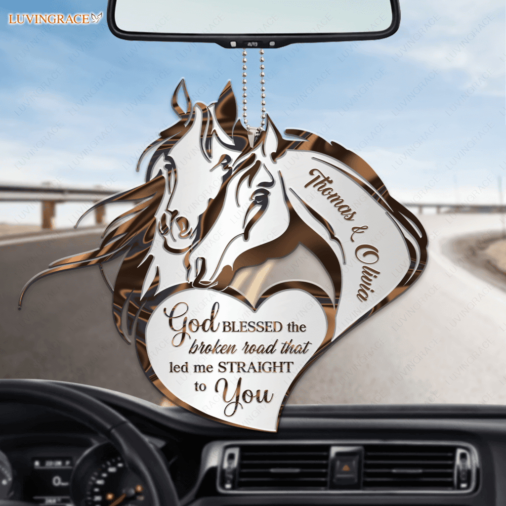 Romantic Horse Couple God Blessed Personalized Ornament