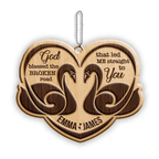 Romantic Swan Couple God Blessed Personalized Wood Engraved Ornaments