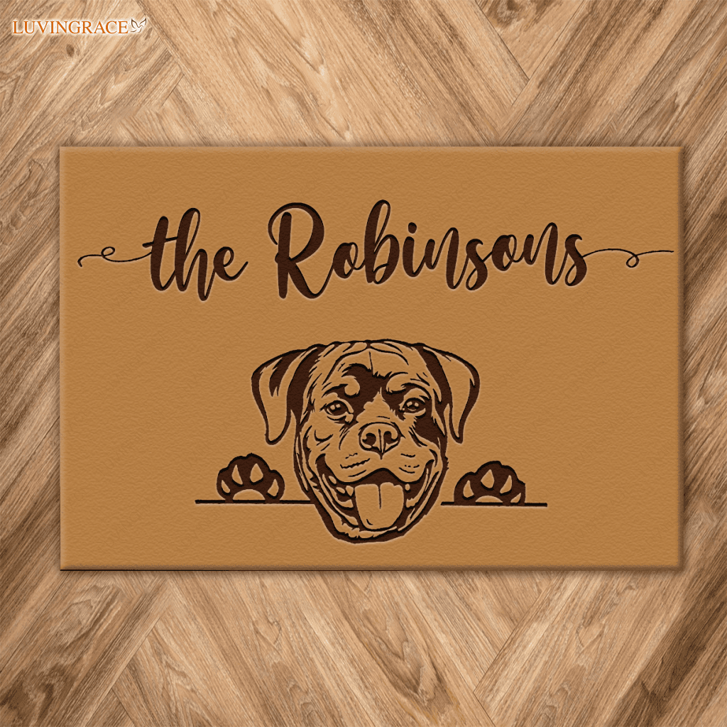 Rottweiler Personalized Doormat Custom Welcome Mat