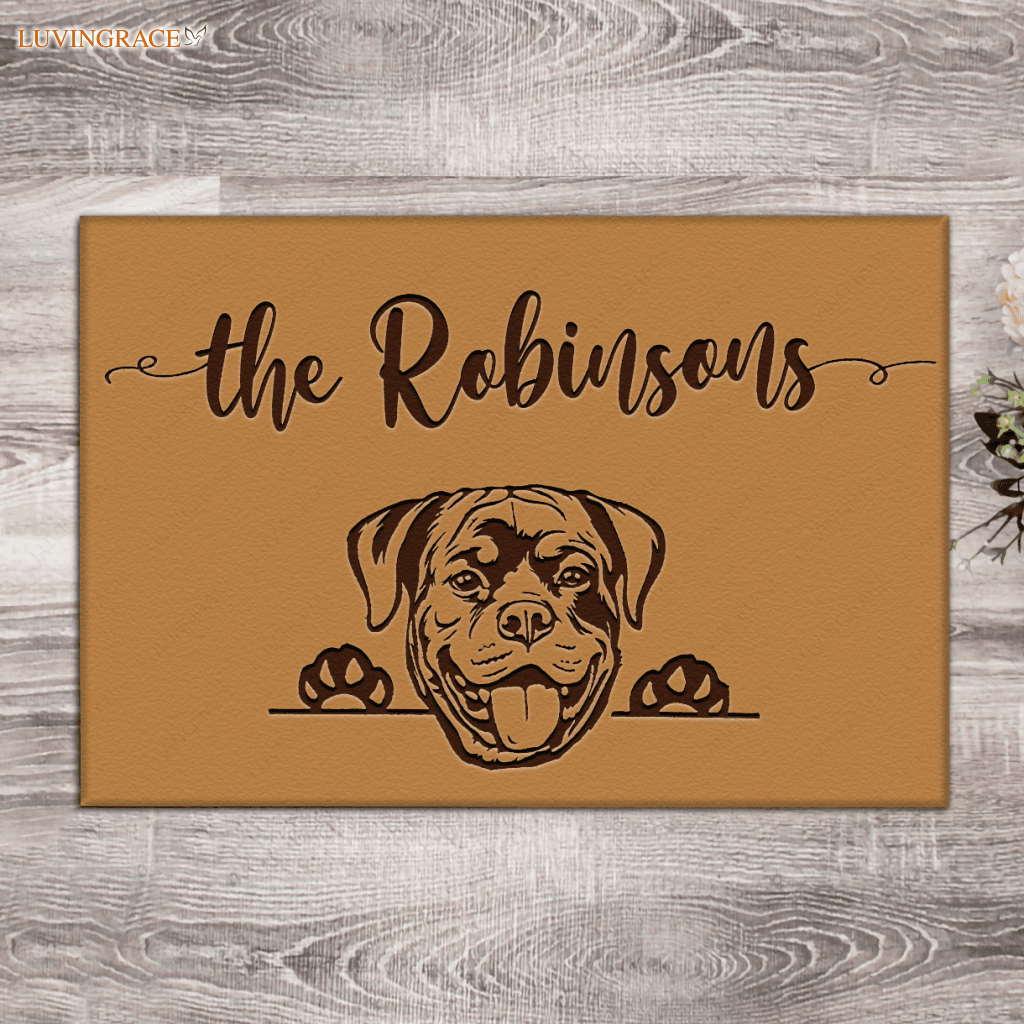 Rottweiler Personalized Doormat Custom Welcome Mat