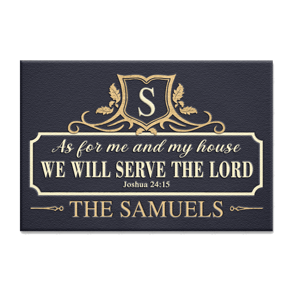 Royal Family Home Serve The Lord Personalized Doormat