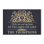 Rustic Tree Serve The Lord Personalized Doormat