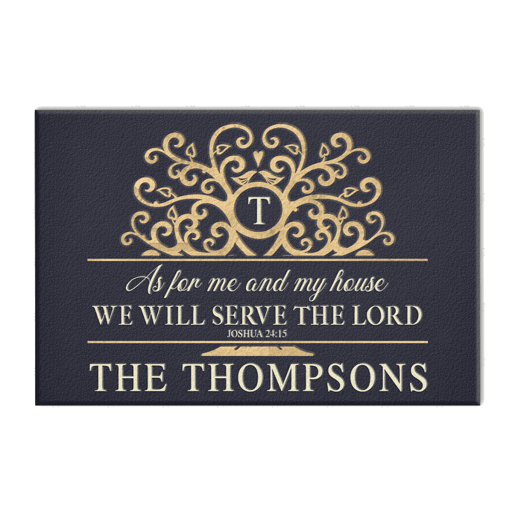 Rustic Tree Serve The Lord Personalized Doormat