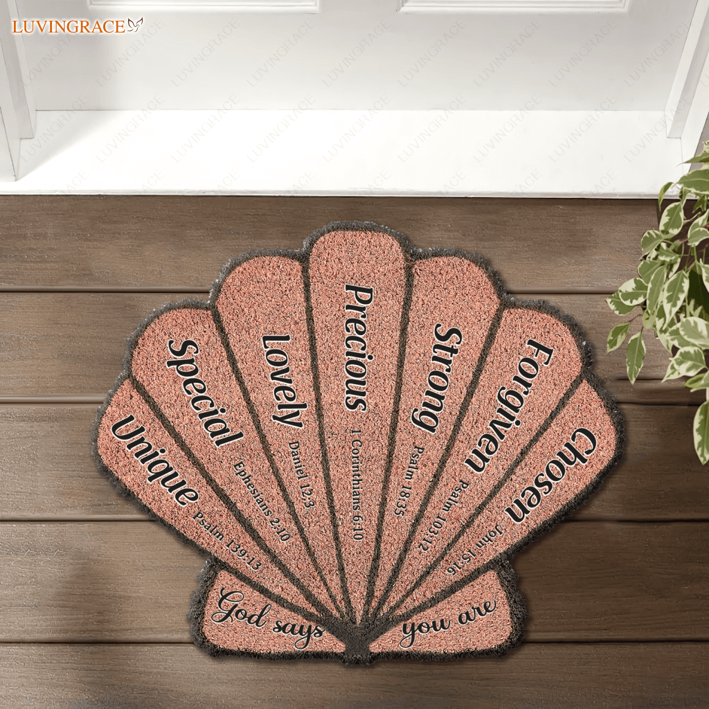 Sea Shell God Says You Are Shape Doormat