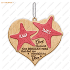 Sea Star Couple God Blessed Personalized Wood Engraved Ornaments Wooden Ornament