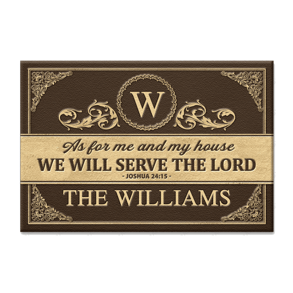 Seamless Background Retro Style Serve The Lord Personalized Doormat