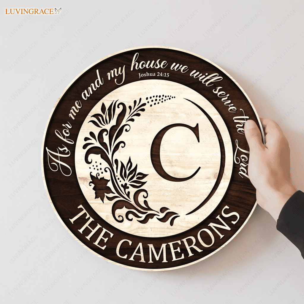 Serve The Lord Personalized One Layer Print Wood Pallet Sign Circle