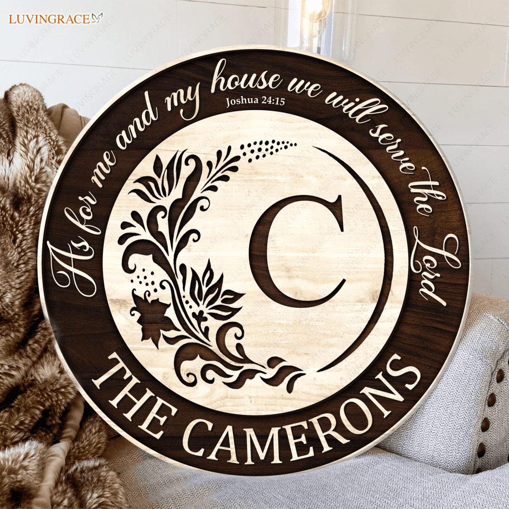 Serve The Lord Personalized One Layer Print Wood Pallet Sign Circle