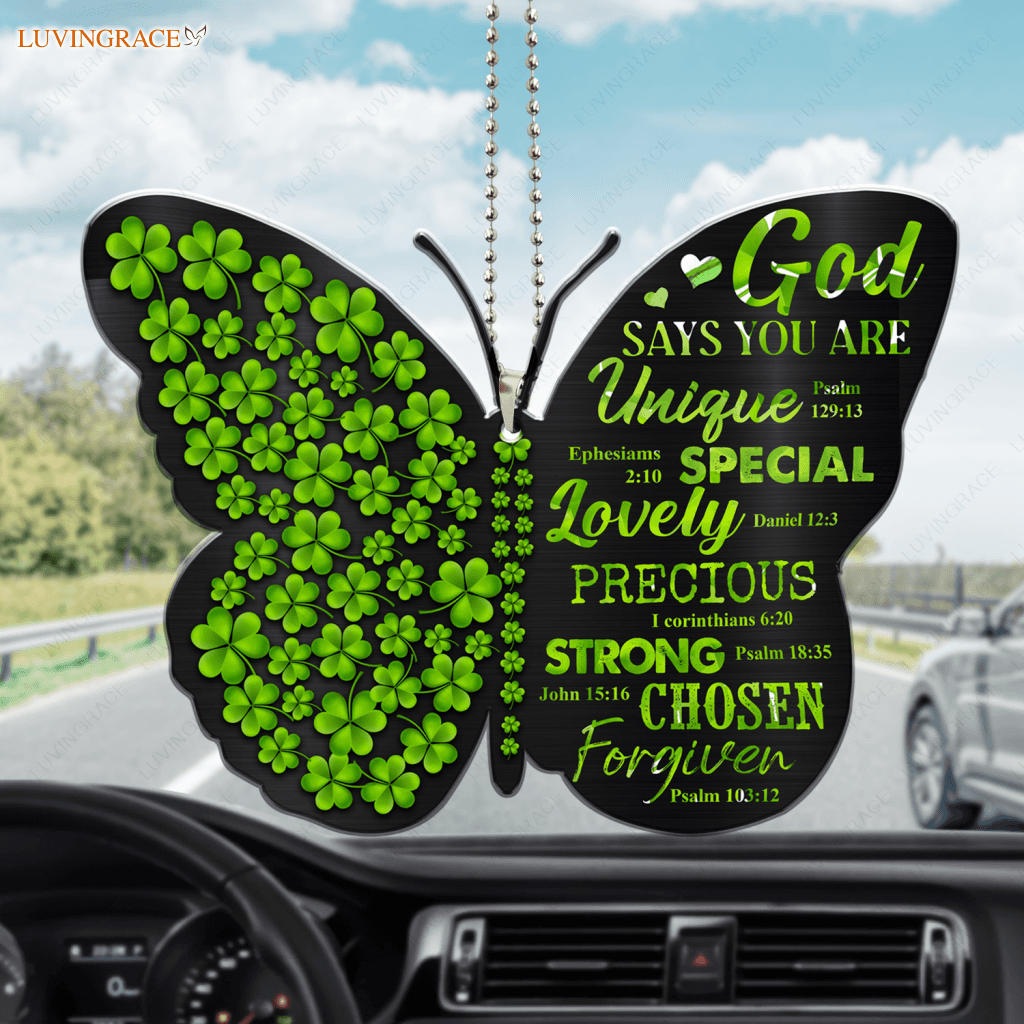 Shamrock Butterfly God Says You Are Ornament