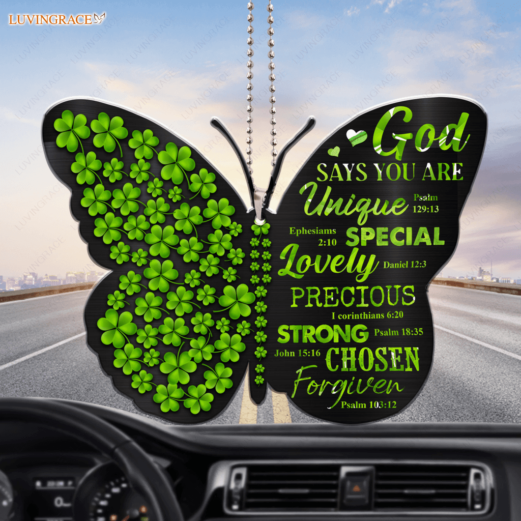 Shamrock Butterfly God Says You Are Ornament