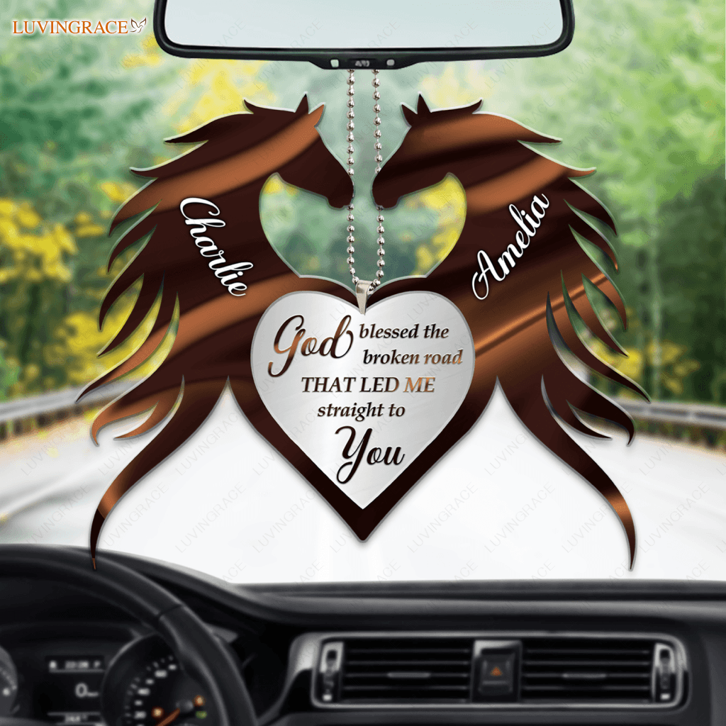 Silhouette Head Horse God Blessed Personalized Ornament