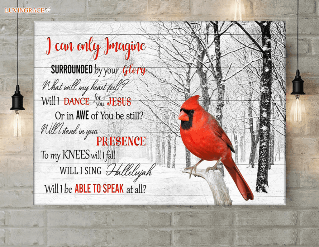 Snow White Glory Cardinals Wall Art Canvas