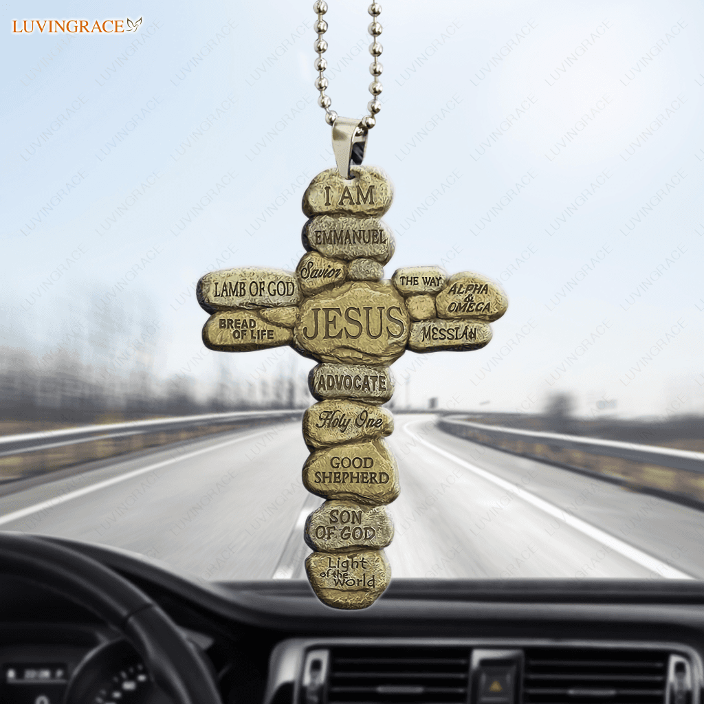 Son Of God Rocks Cross Ornament