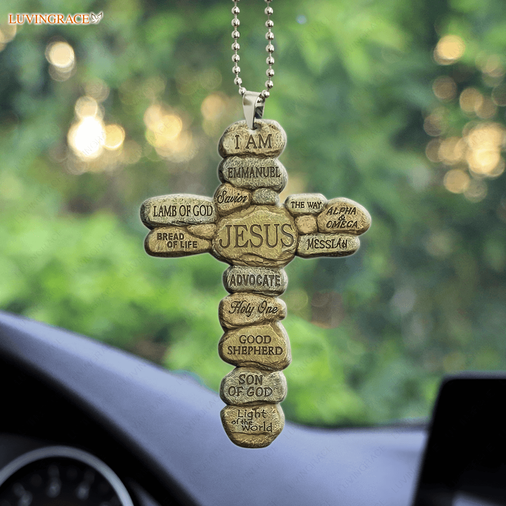 Son Of God Rocks Cross Ornament