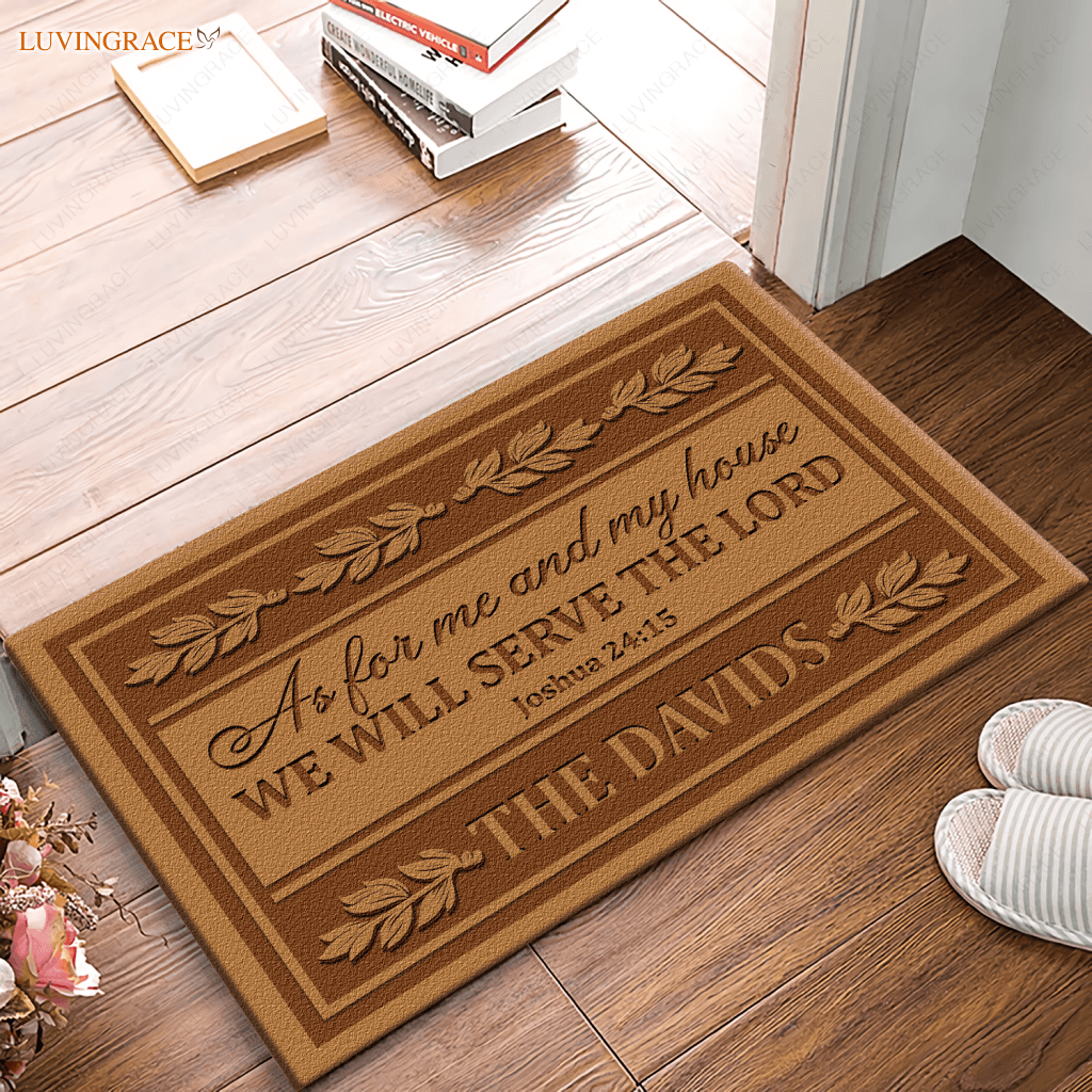 Special Gift Serve The Lord Personalized Doormat