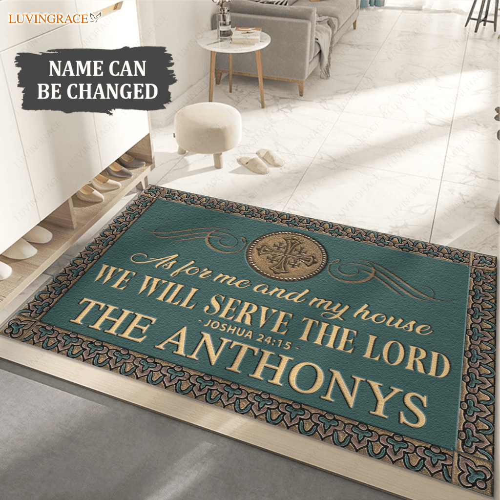 Strength And Honour Serve The Lord Personalized Doormat