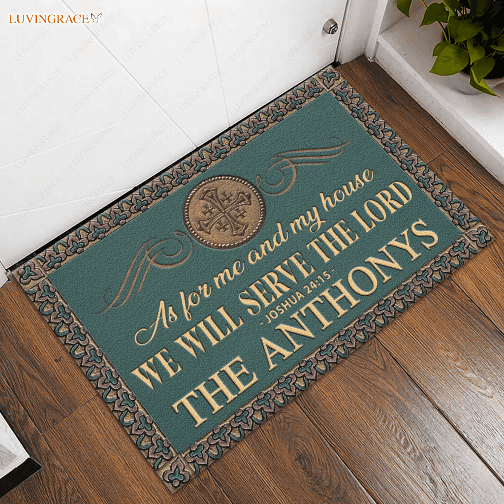 Strength And Honour Serve The Lord Personalized Doormat