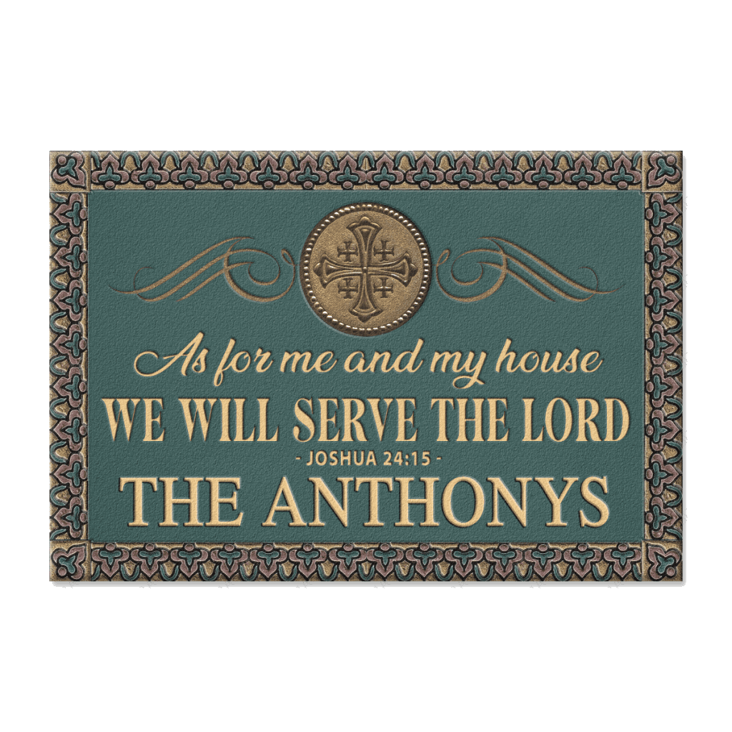 Strength And Honour Serve The Lord Personalized Doormat