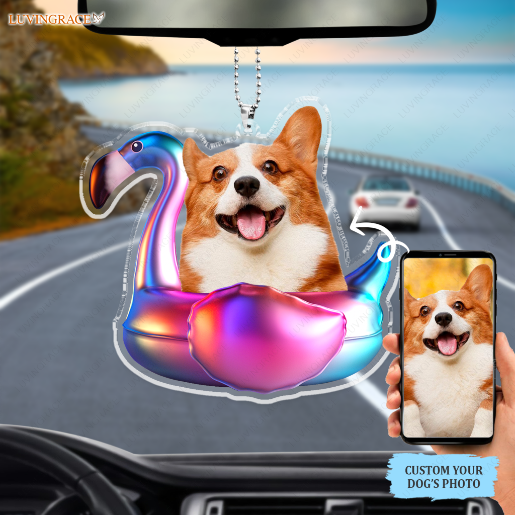 Summer Beach Flamingo Swimming Float Pet Ornament - Personalized Car Hanging