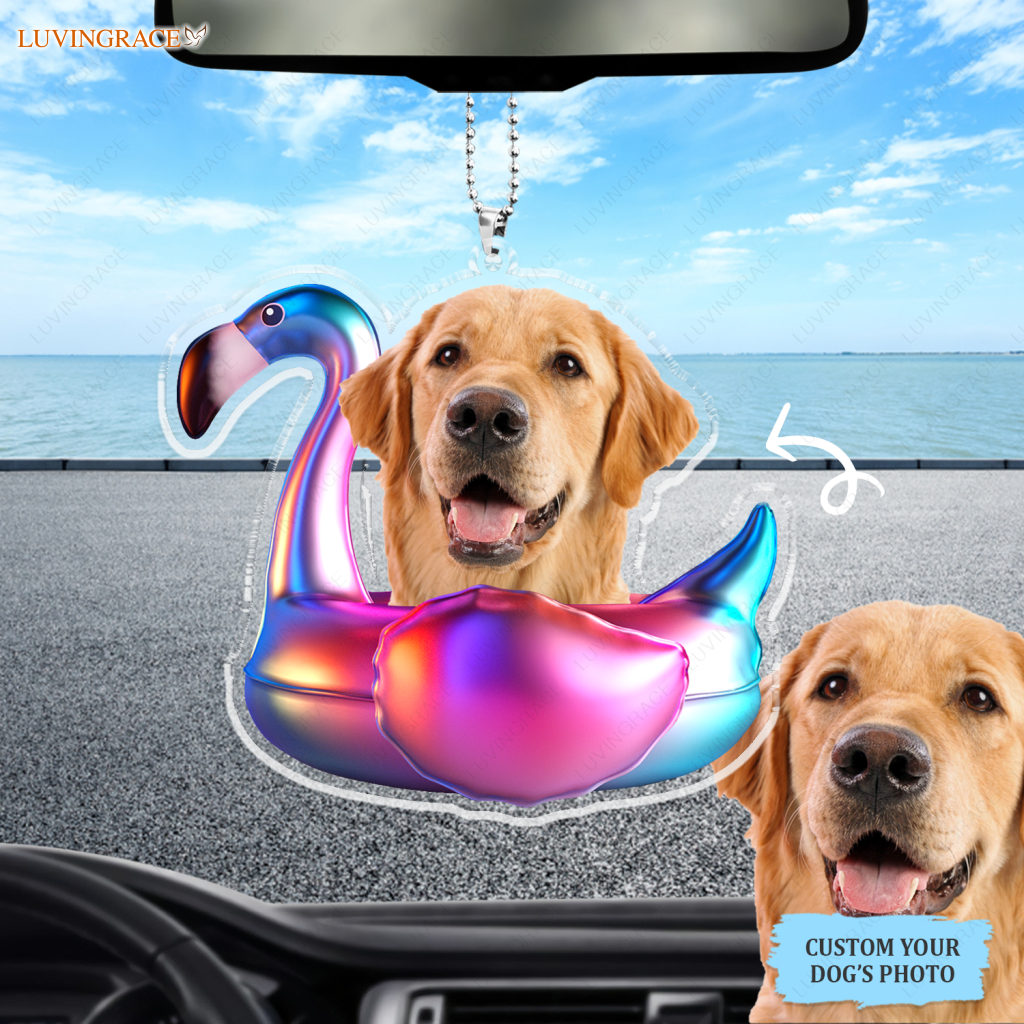 Summer Beach Flamingo Swimming Float Pet Ornament - Personalized Car Hanging