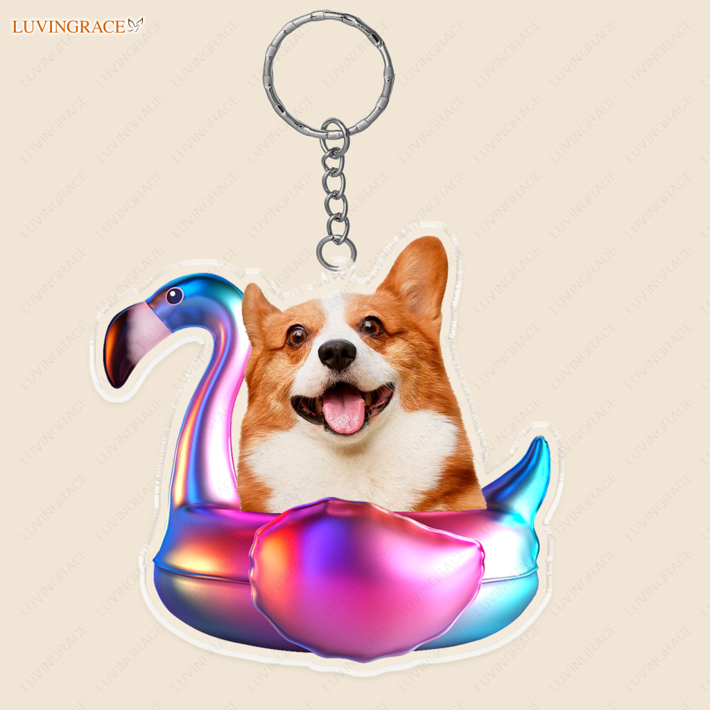 Summer Beach Flamingo Swimming Float Pet Ornament - Personalized Car Hanging