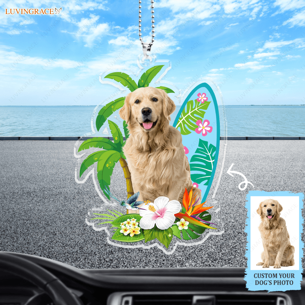 Summer Beach Floral Pet Ornament - Personalized Car Hanging
