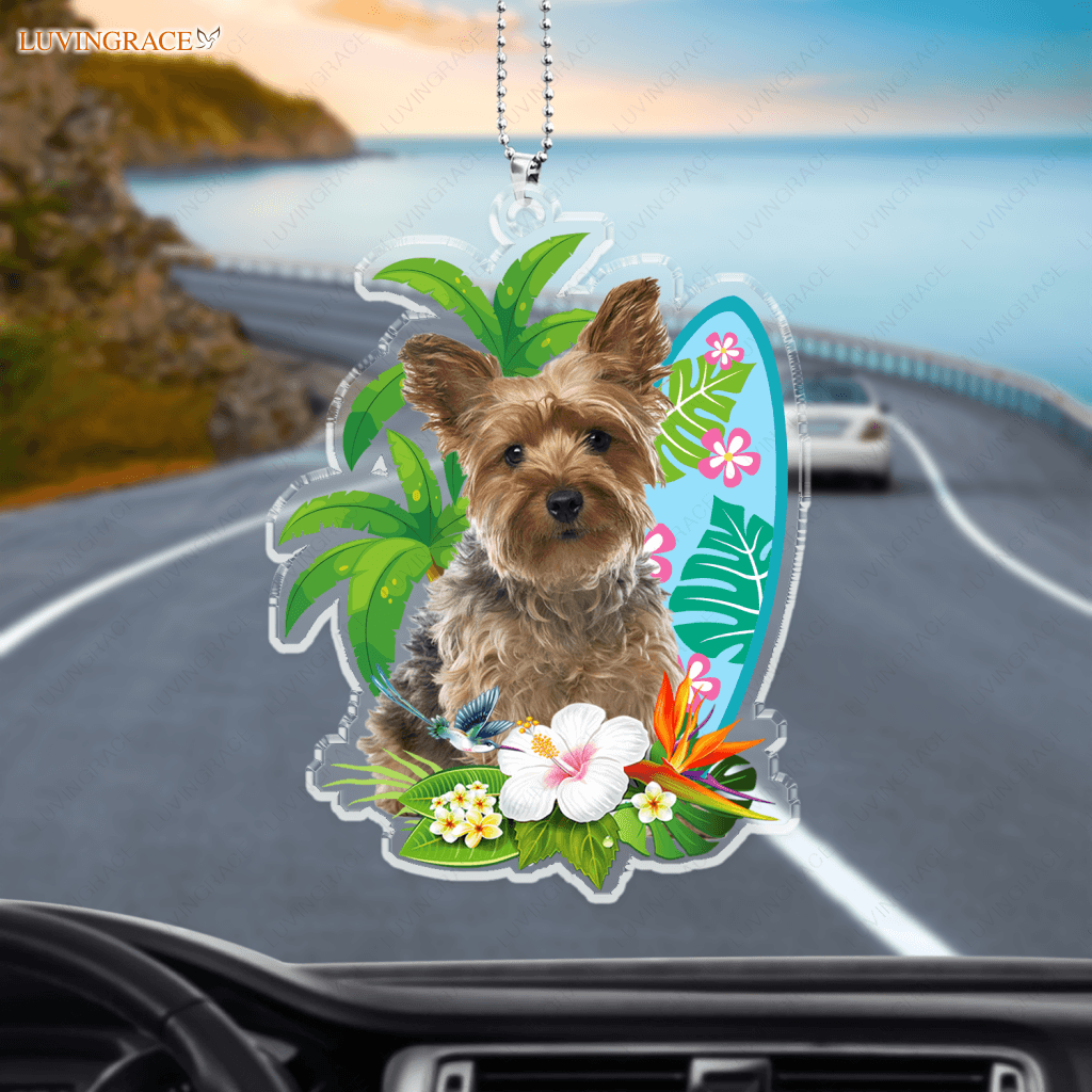 Summer Beach Floral Pet Ornament - Personalized Car Hanging