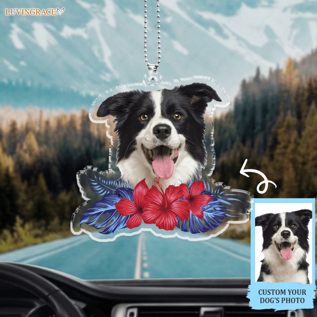 Summer Tropical Floral Pet Ornament - Personalized Car Hanging