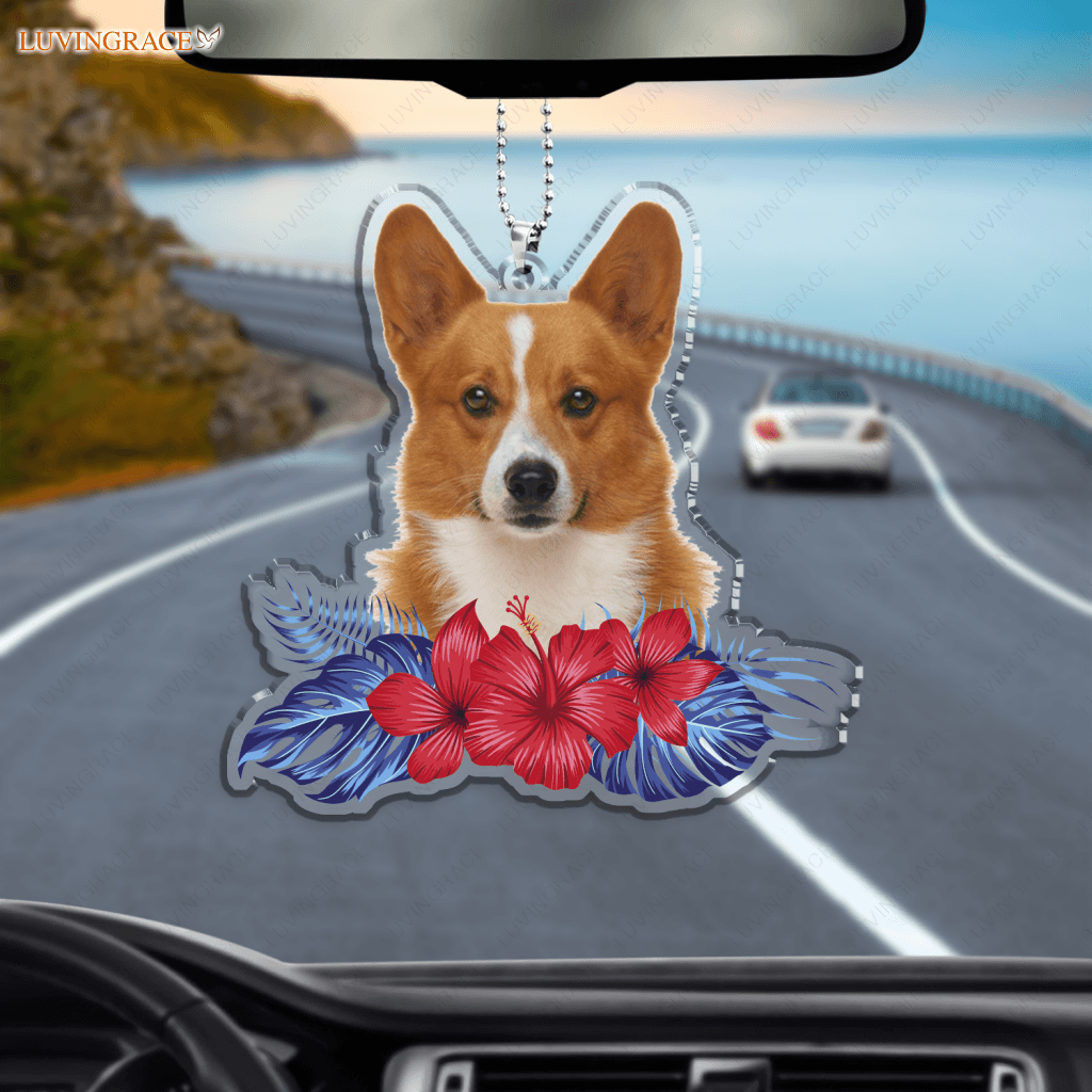 Summer Tropical Floral Pet Ornament - Personalized Car Hanging