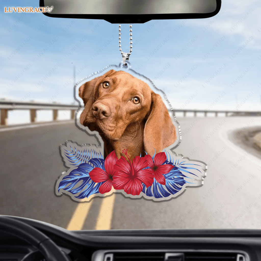 Summer Tropical Floral Pet Ornament - Personalized Car Hanging